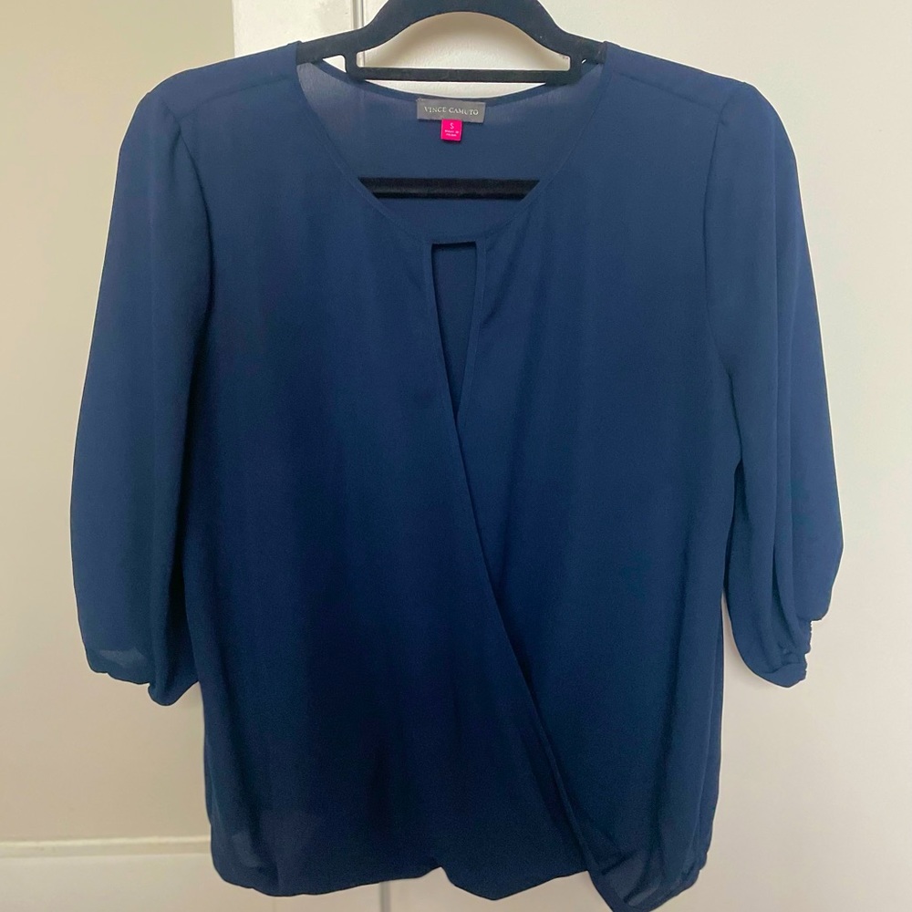 Vince Camuto Faux Crossover Wrap Blouse